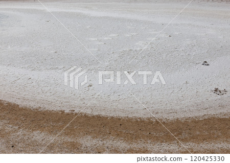 Dried up salt lake in the desert of Kazakhstan. Mangystau Region Dried up salt lake in the desert of Kazakhstan. Mangystau Region 120425330