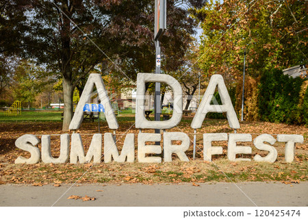 Ada Ciganlija river island turned into a park and a lake, located on the Sava river in central Belgrade, Serbia Ada Ciganlija river island turned into a park and a lake, located on the Sava river in central Belgrade, Serbia 120425474