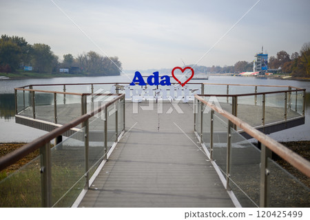 Ada Ciganlija river island turned into a park and a lake, located on the Sava river in central Belgrade, Serbia Ada Ciganlija river island turned into a park and a lake, located on the Sava river in central Belgrade, Serbia 120425499