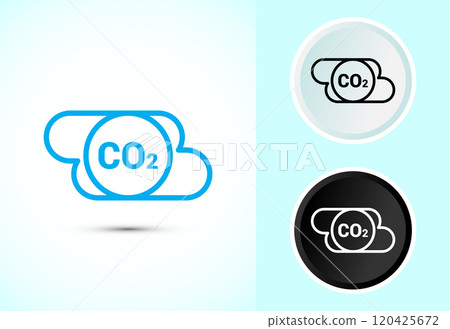 Carbon dioxide icon design illustration, Reduce co2 gas icon Carbon dioxide icon design illustration, Reduce co2 gas icon 120425672