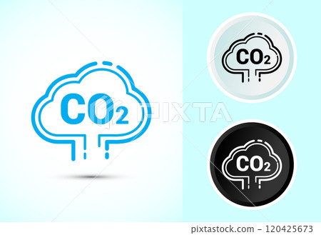Carbon dioxide icon design illustration, Reduce co2 gas icon Carbon dioxide icon design illustration, Reduce co2 gas icon 120425673