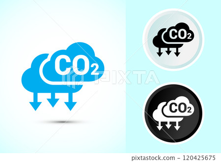 Carbon dioxide icon design illustration, Reduce co2 gas icon 120425675