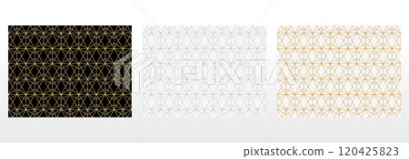 Set of abstract geometric patterns. Seamless vector backgrounds. Colored ornaments Graphic modern patterns Simple lattice graphic design Set of abstract geometric patterns. Seamless vector backgrounds. Colored ornaments Graphic modern patterns Simple lattice graphic design 120425823