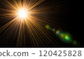 Yellowish lens flare material on a black background_AI generated image 120425828