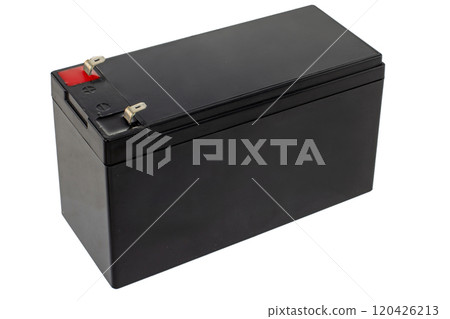 Black Sealed Lead Acid Battery Isolated on White Black Sealed Lead Acid Battery Isolated on White 120426213