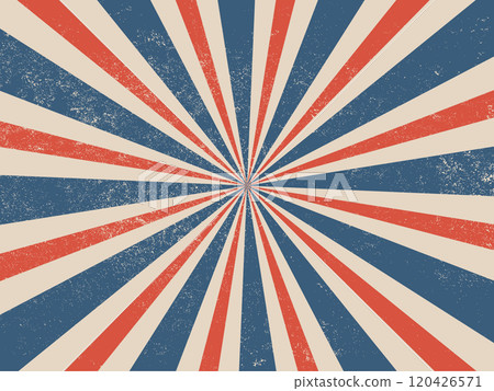Vintage patriotic red and blue retro burst background. Grunge sunburst design for backdrop, poster and wallpaper Vintage patriotic red and blue retro burst background. Grunge sunburst design for backdrop, poster and wallpaper 120426571