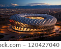 Top view of a large football arena in a big city. 120427040