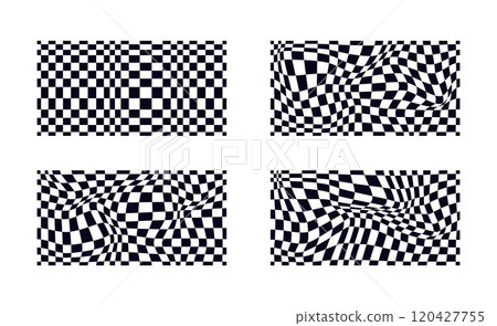 Psychedelic checkerboard pattern 120427755