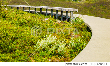 Vedahaugane rest stop in Norway Vedahaugane rest stop in Norway 120428511