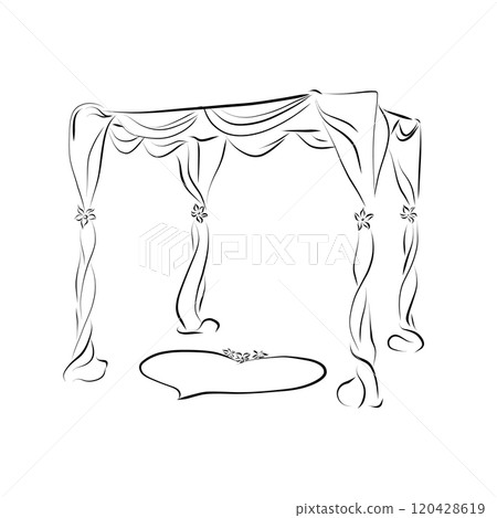 Line art. Wedding tent in line art style. Vector minimalist 120428619