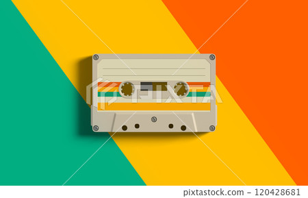 Colorful Retro Cassette Tape Background Colorful Retro Cassette Tape Background 120428681