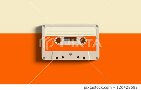 Colorful Retro Cassette Tape Background 120428682
