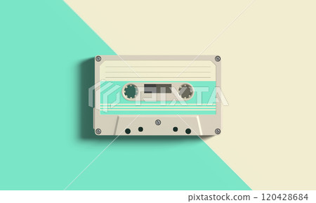 Colorful Retro Cassette Tape Background 120428684