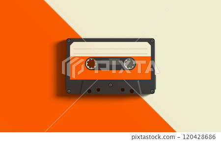 Colorful Retro Cassette Tape Background 120428686
