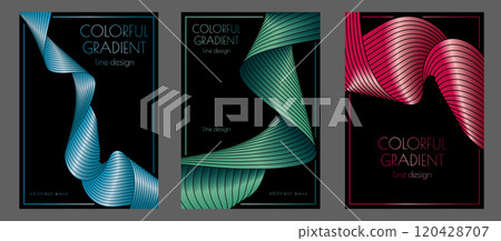Abstract wave background. The effect of dynamic movement in parallel wavy lines. Stylized wave background Abstract wave background. The effect of dynamic movement in parallel wavy lines. Stylized wave background 120428707