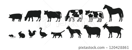 Farm animals silhouette set Farm animals silhouette set 120428861