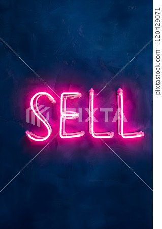 neon inscription word sell on dark shabby wall neon inscription word sell on dark shabby wall 120429071