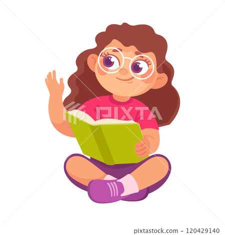 Pretty Girl Reading Book Engaged in Recreation Activity Vector Illustration Pretty Girl Reading Book Engaged in Recreation Activity Vector Illustration 120429140