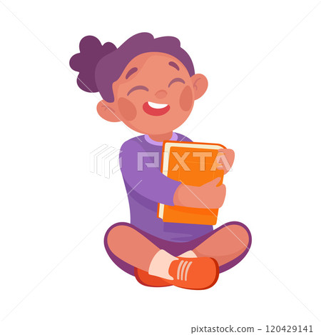 Pretty Girl Reading Book Engaged in Recreation Activity Vector Illustration Pretty Girl Reading Book Engaged in Recreation Activity Vector Illustration 120429141