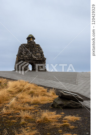 Stone statue Bardur, Arnarstapi, Iceland 120429329