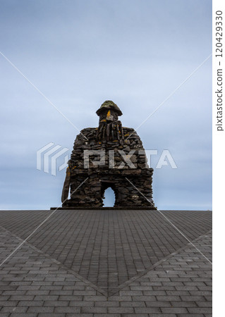 Stone statue Bardur, Arnarstapi, Iceland Stone statue Bardur, Arnarstapi, Iceland 120429330