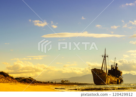 The famous shipwreck near Gythio Greece The famous shipwreck near Gythio Greece 120429912