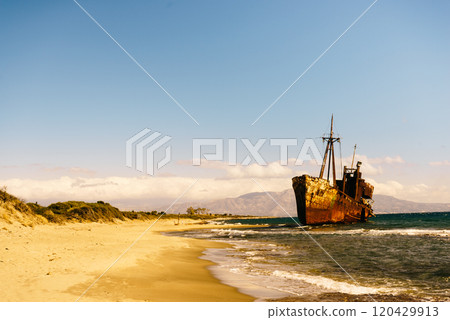 The famous shipwreck near Gythio Greece The famous shipwreck near Gythio Greece 120429913