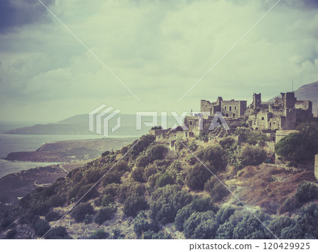 Tower houses in Vathia Greece Mani Peninsula Tower houses in Vathia Greece Mani Peninsula 120429925