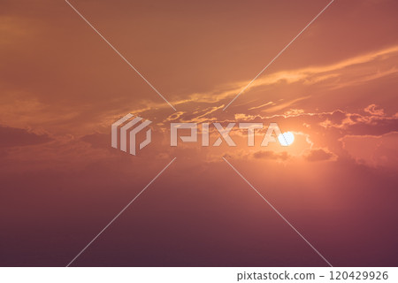 Sunset over sea surface 120429926