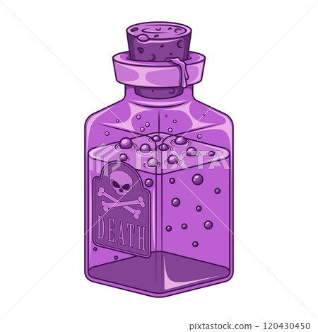 Glass bottle with poisonous substance with 120430450