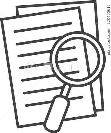 Magnifying glass hovering over documents, symbolizing audit, investigation, research, analysis, due diligence, and document review Magnifying glass hovering over documents, symbolizing audit, investigation, research, analysis, due diligence, and document review 120430612