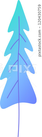 Simple and modern christmas tree design with a vibrant blue and turquoise gradient, perfect for holiday projects, greeting cards, and festive decorations, evoking a sense of winter wonderland magic 120430759