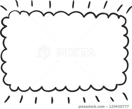 Hand drawn shining rectangular thought bubble with scalloped edges is waiting to be filled with ideas, quotes, or dialogue Hand drawn shining rectangular thought bubble with scalloped edges is waiting to be filled with ideas, quotes, or dialogue 120430777