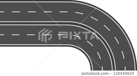 Gracefully curving roads symbolize journeys and travel, offering freedom and mobility. Twist and turn, drive to new destinations 120430829