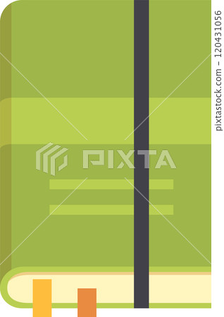 Green notebook with bookmarks and elastic closure for notes, journaling, and planning, perfect for students, teachers, writers, and professionals on the go 120431056