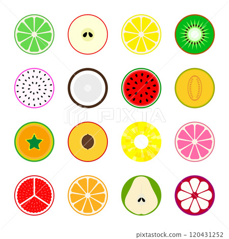Collection of vector fruit icons. Collection of vector fruit icons. 120431252
