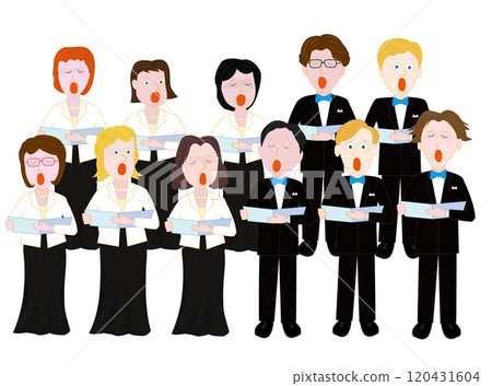 這是人們享受合唱的例子。 120431604