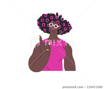 Thinking people, modern flat vector concept illustration- woman standing thoughtfully, looking upwards. Metaphor for reflection, analysis, introspection, contemplation, deep thought 120431880