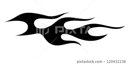 Tribal flame silhouette motorcycle and car decal. Vector illustration 120432236