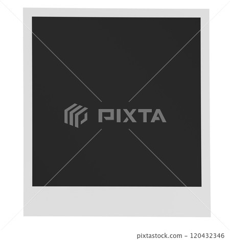 Blank Photo Frame, empty white photo frame vintage. 3D rendering 120432346