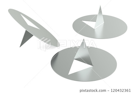 Set of thumbtacks, drawing pins. 3D rendering 120432361