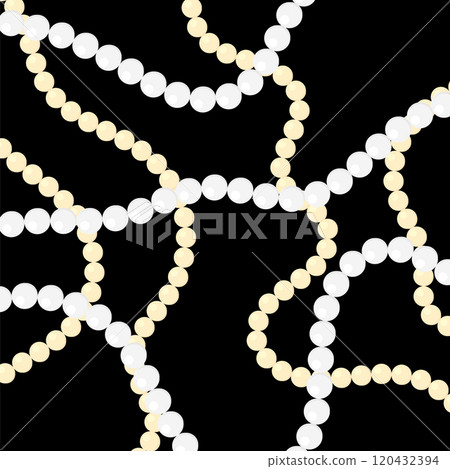 Vector White and Yellow Pearls on Dark Background 120432394