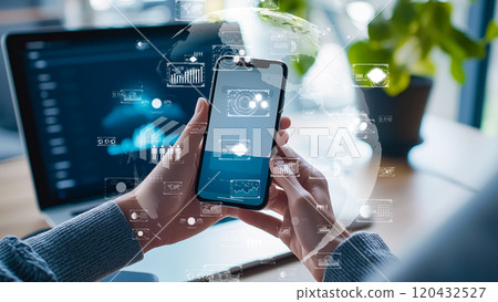 技術互動場景,使用者使用多種設備的生態系統 技術互動場景,使用者使用多種設備的生態系統 120432527