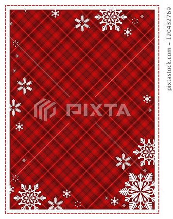 Checkered and snowflake Christmas frame 120432769
