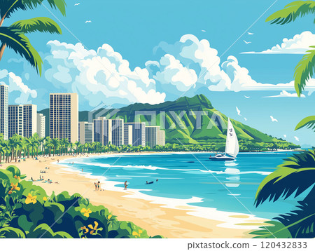 Tropical beaches and scenery 120432833