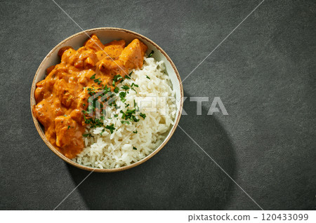 bowl of Chicken Tikka Masala with Rice bowl of Chicken Tikka Masala with Rice 120433099
