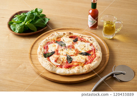 Freshly baked Margherita 120433889