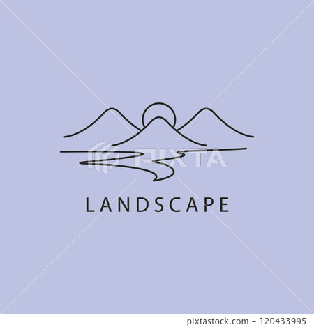 logo landscape line art vector icon minimalist simple illustration design logo landscape line art vector icon minimalist simple illustration design 120433995