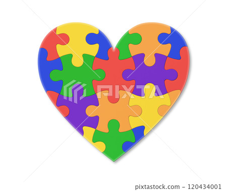 Colorful heart shaped jigsaw puzzle 120434001