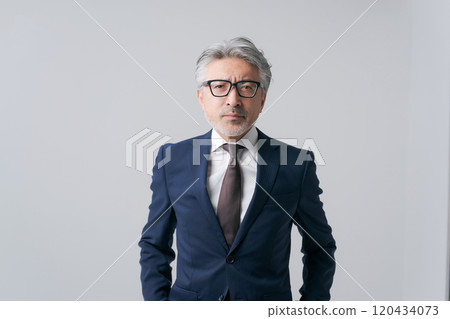 White-haired man in a suit White-haired man in a suit 120434073